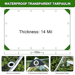 10x10ft Clear tarp, Clear Heavy Duty tarp 14Mil
