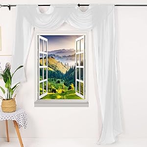 Avanti Home Elegance Solid Many Colors 1 PC Scarf Valance Soft Sheer Voile Window Topper Swag Panel Curtain 37