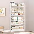 Tazyee Book Shelf, Behind The Door Bookshelf, Wooden Kids Book Shelf 3/4/5/6 Tier, for Toys and Books, Space-Saving Wall Mount Narrow