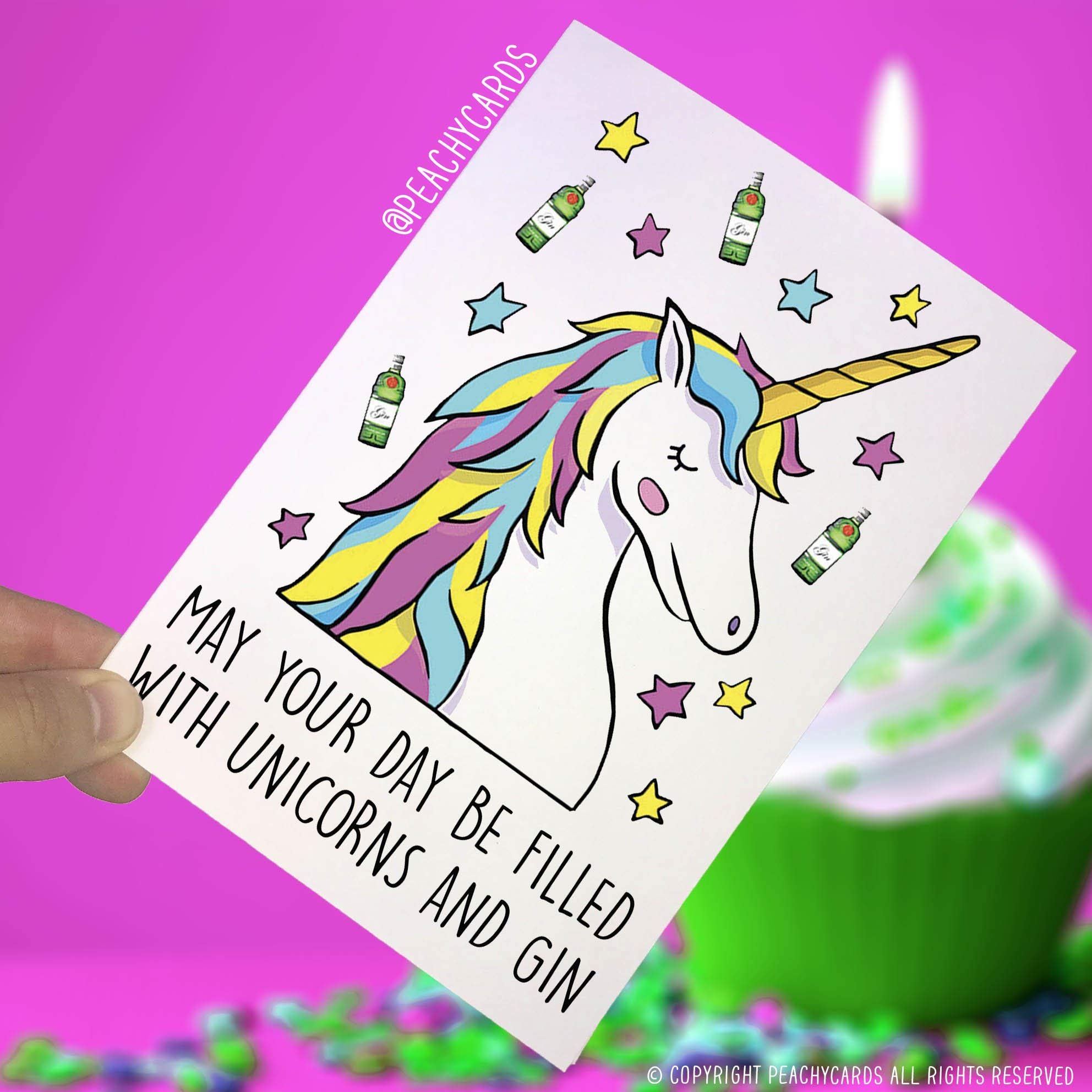 Unicorn Cards, Best Friend Card, Unicorns, Celebration Card, Filled with Gin, Birthday Card, Christmas Card, Funny Card, Gin Lovers PC147