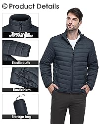 Outdoor Ventures Men's Lightweight Packable Puffer