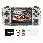 RG35XX H Retro Handheld Game Console with Linux System 3.5 inch IPS Screen and 64G TF Card Built-in 3300 mAh Battery Lasts up to 8 Hours Compatible with 5G WiFi and Bluetooth 4.2（White）