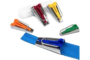 KEARING 5-Size Bias Tape Maker Kit - 1/4" 3/8" 1/2" 3/4" 1" Quilting Tools Set with Metal Guides for DIY Sewing & Fabric Binding | Durable, Non-Slip Design (5-Piece)