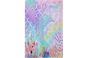 SGHXWP Silvery Glitter Cute Mermaid Tail Fantasy Castle 1 Gang Light Switch Covers No Device Wall Plate Decorative Blank Switchplate Electrical Faceplate for Kidroom Nursery Girlroom Bedroom Decor