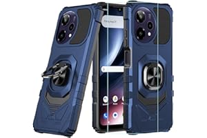 Aulzaju for Cricket iCon Plus 2026 Phone Case/Att Verge 2 Phone Case with Screen Protector,Magnetic Ring Stand Dual Layer Rugged Corner Military Grade Case for Cricket iCon Plus 2026/Att Verge 2 Blue