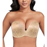 DotVol Women Hand Shape Custom Lift Invisible Wirefree Anti-Slip Strapless Push Up Bra