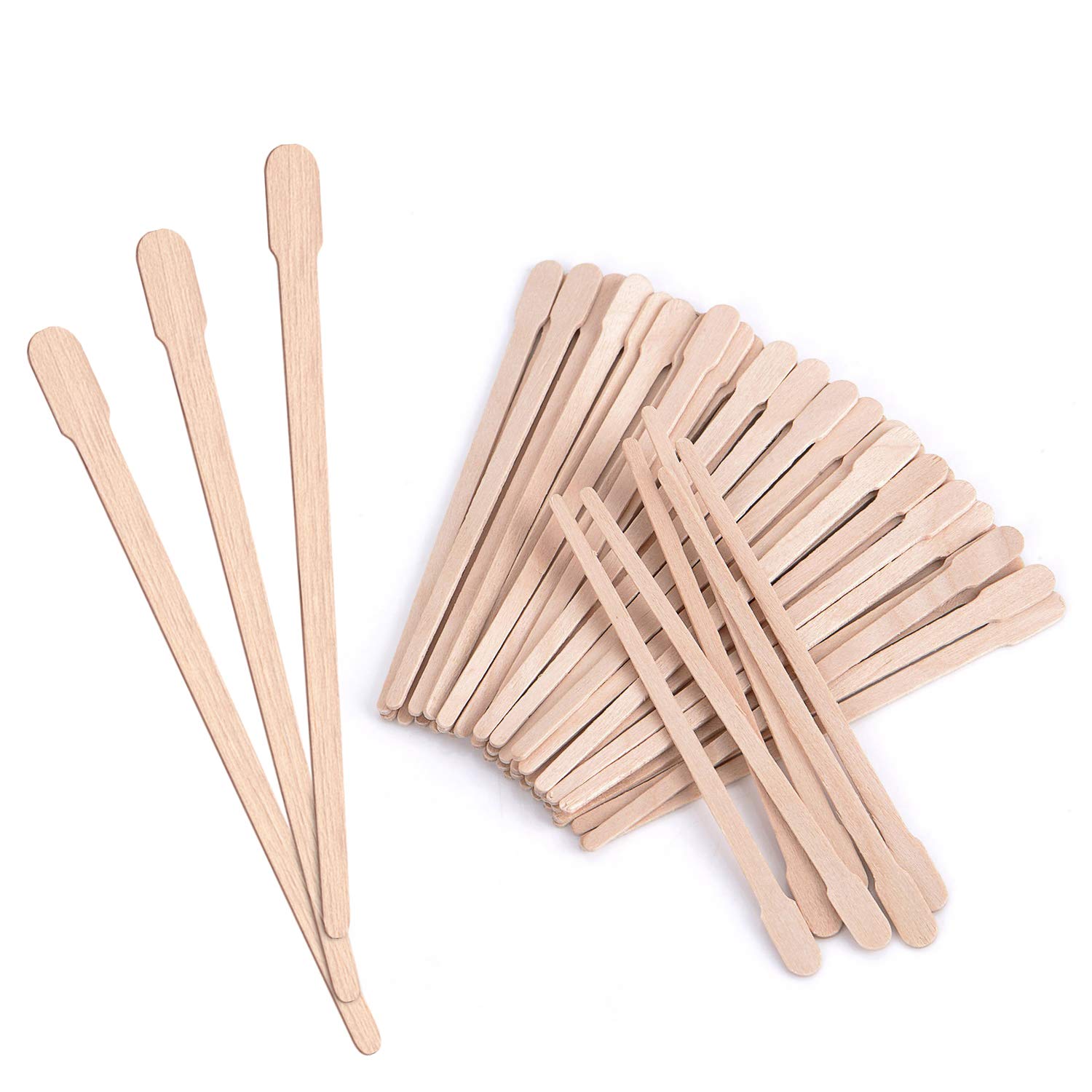 Mibly Wooden Wax Sticks 200 Pack - Eyebrow, Lip, Nose Small Waxing Applicator Sticks for Hair Removal and Smooth Skin - Spa and Home Usage