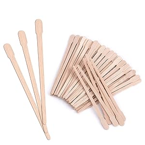 Mibly Wooden Wax Sticks 200 Pack - Eyebrow, Lip, Nose Small Waxing Applicator Sticks for Hair Removal and Smooth Skin - Spa and Home Usage