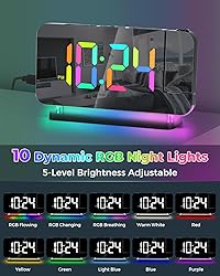SZELAM Projection Alarm Clock, 7.4 in Digital