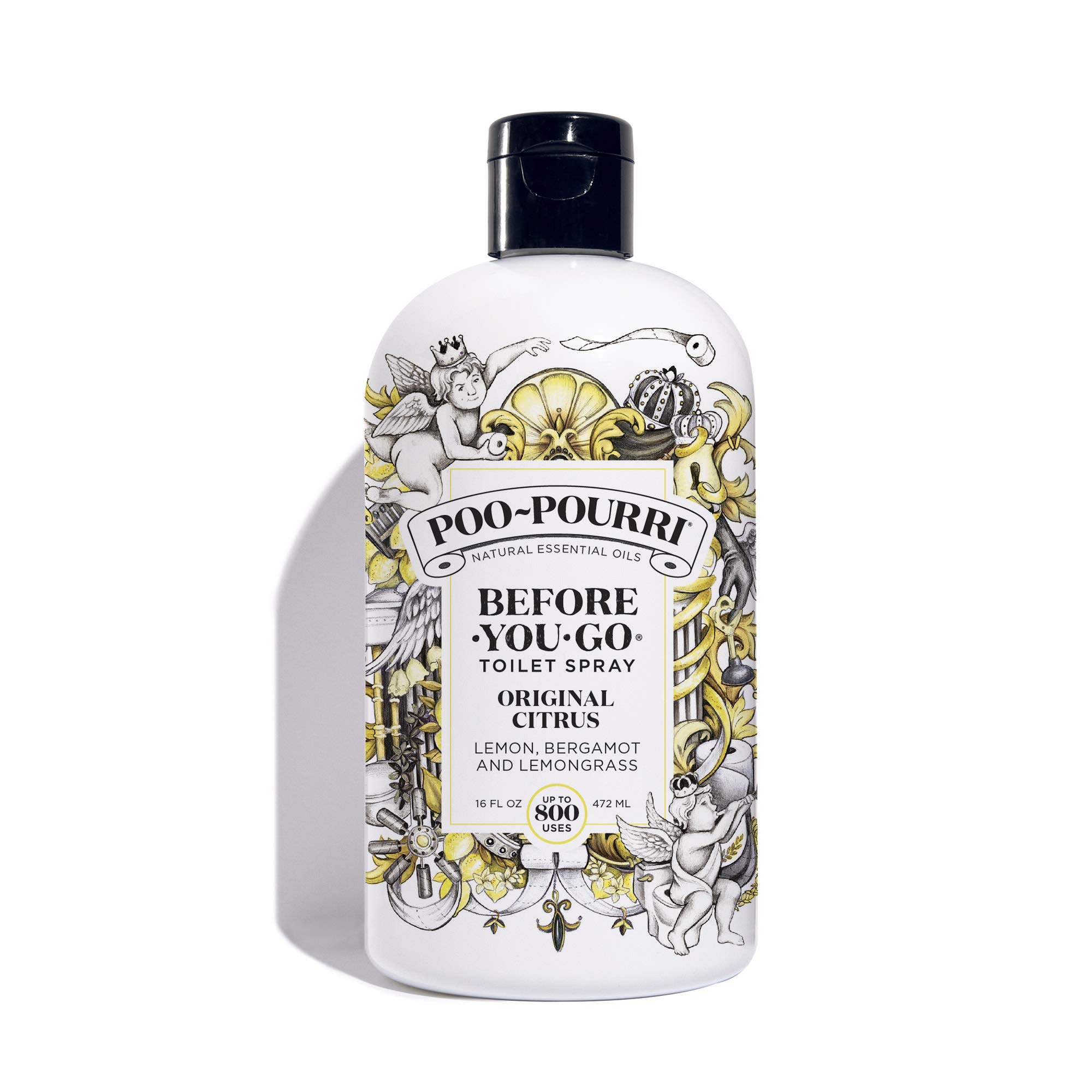 PooPourri BeforeYougo Refill Bottle, 16 Fl Oz, Original Citrus 16 Fl