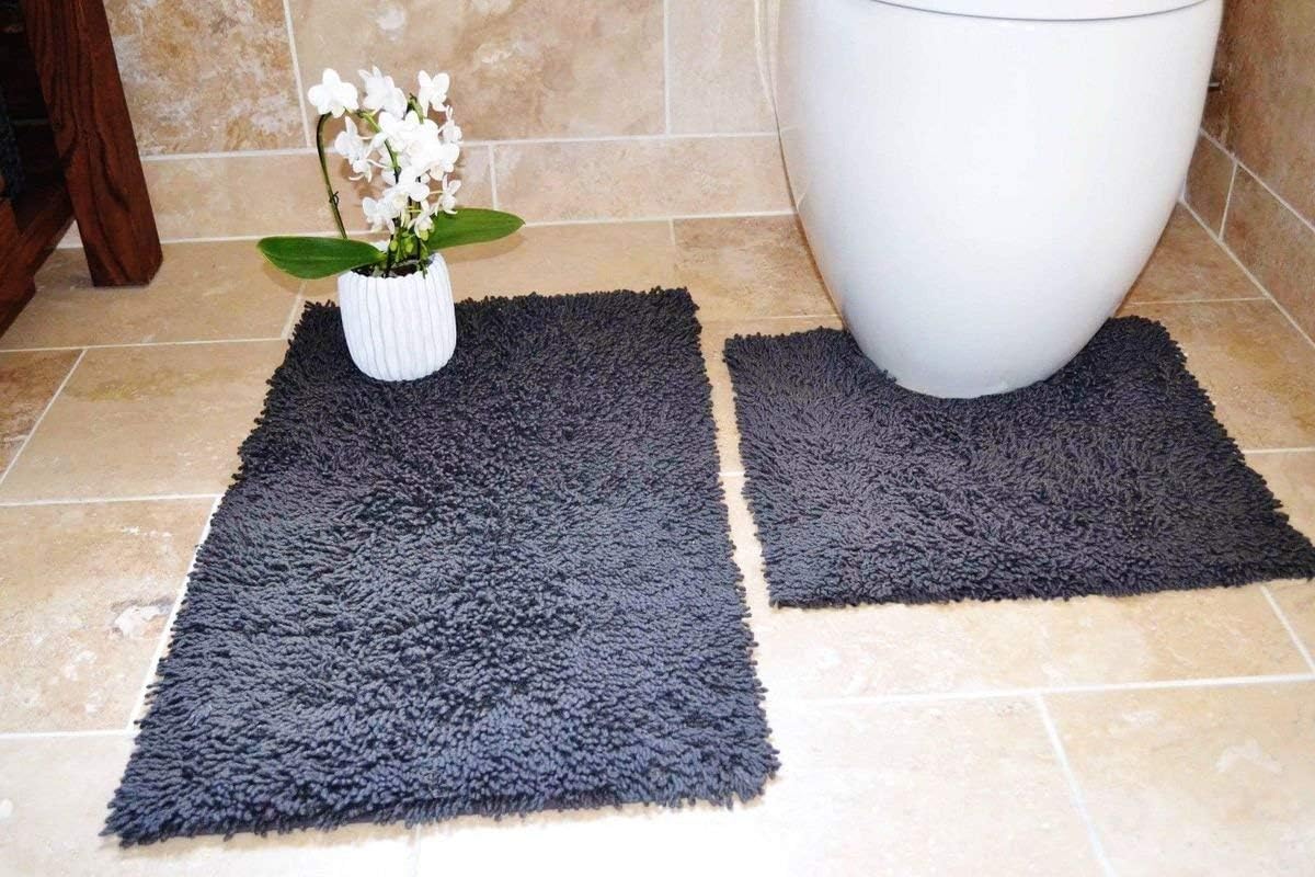 Rapport "Cotton Twist" Bath and Pedestal Mat Set, Cotton, White, 80 x 50 x 2 cm, TWISBS-2-PC-WHIT, 50 x 80 cm (Rectangular) - Image 3