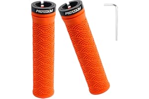 Bike Handlebar Grips, Single Lock on Bicycle Handle Bar, for BMX, Mountain, MTB, Beach Cruiser, Scooter, Folding Bike Rubber 