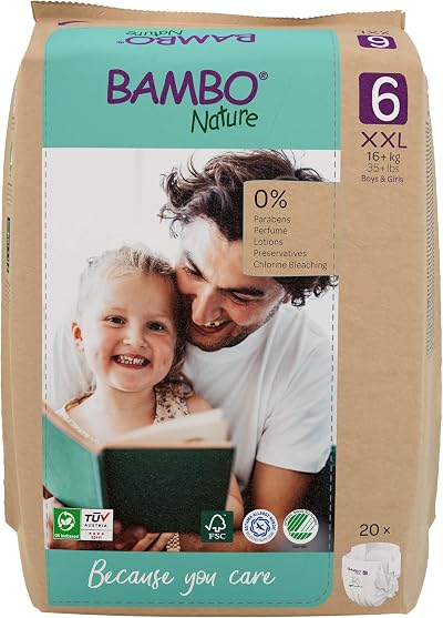 Bambo Nature Premium Eco Nappies Size 6 XXL 20PK New FSC Packaging