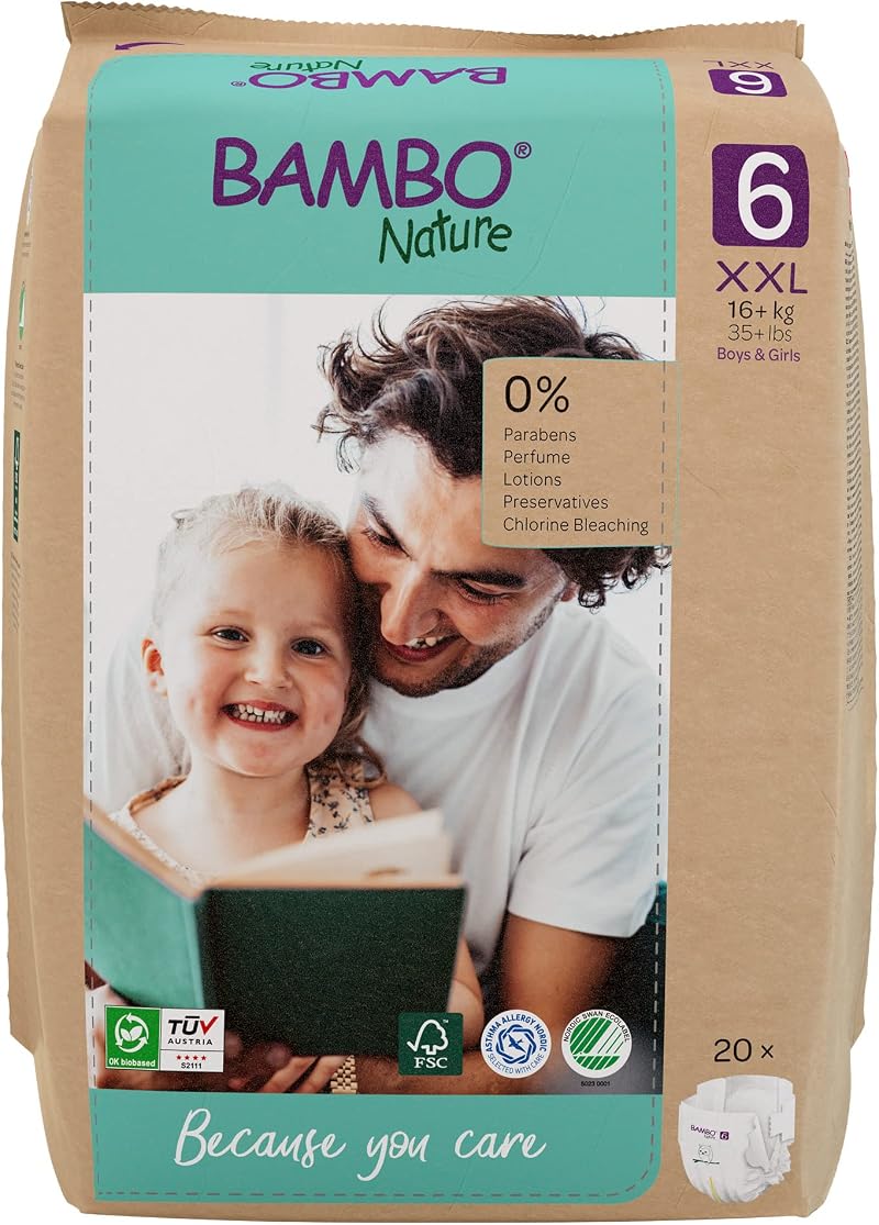 Bambo Nature Premium Eco Nappies Size 6 XXL 20PK New FSC Packaging