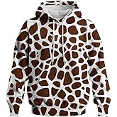 QTAGTESS Novelty Long Sleeve Hoodie Funny Fashion Giraffe Print Sweatshirts