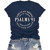 LuxLass Christian Shirts for Women Jesus Shirt God is My Refuge Tshirt