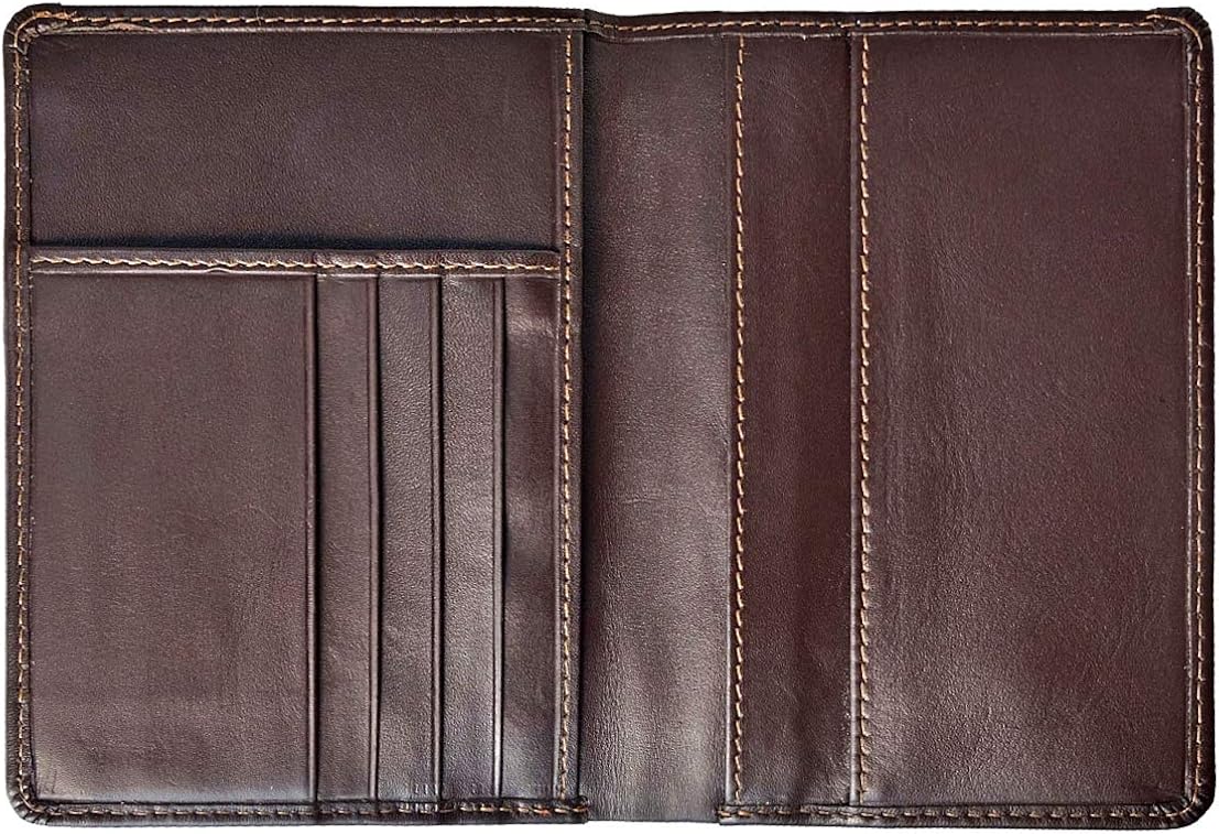 AurDo RFID Blocking Real Leather Passport Holder Cover Case & Travel Wallet for Men & Women (Hunter Natural Brown): Clothing