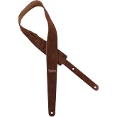 Taylor Embroidered Suede 2.5-inch Guitar Strap - Chocolate