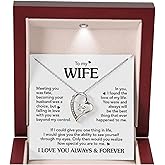 Birthday Gifts for Wife from Husband | Soulmate Necklace with Heartfelt Message Card & Box | Anniversary, Birthday, Christmas or Valentine’s Day Gift for Girlfriend, Fiancée