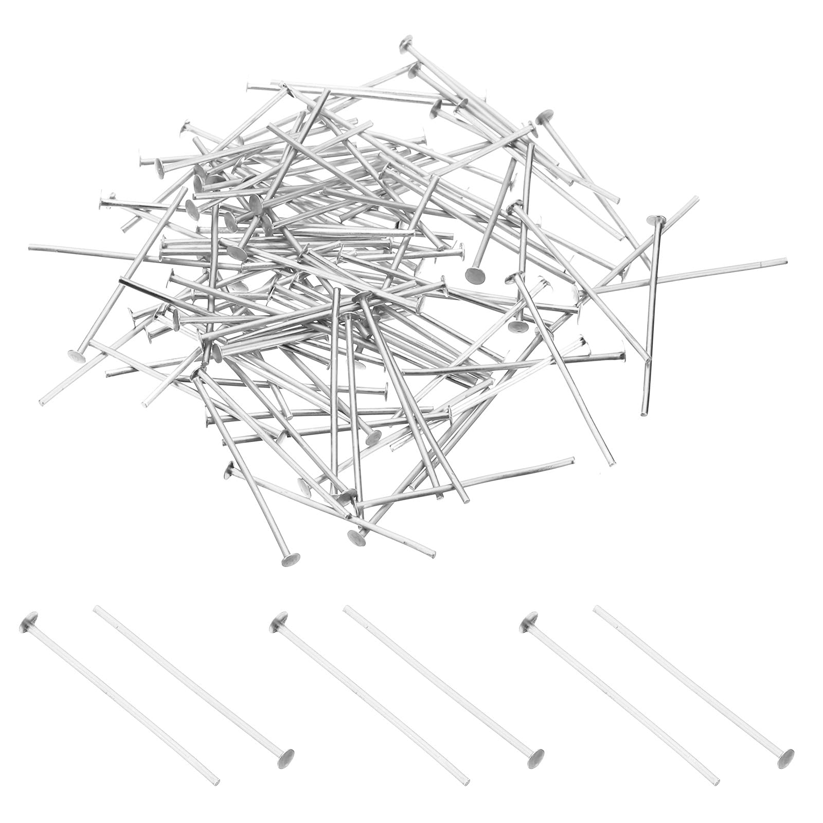 PATIKIL 1.18x0.12" Aluminium Chandelier Connector Pins, 500Pcs Chandelier Crystal Clips for Fastening Crystals Parts, Chandelier Replacements, Silver