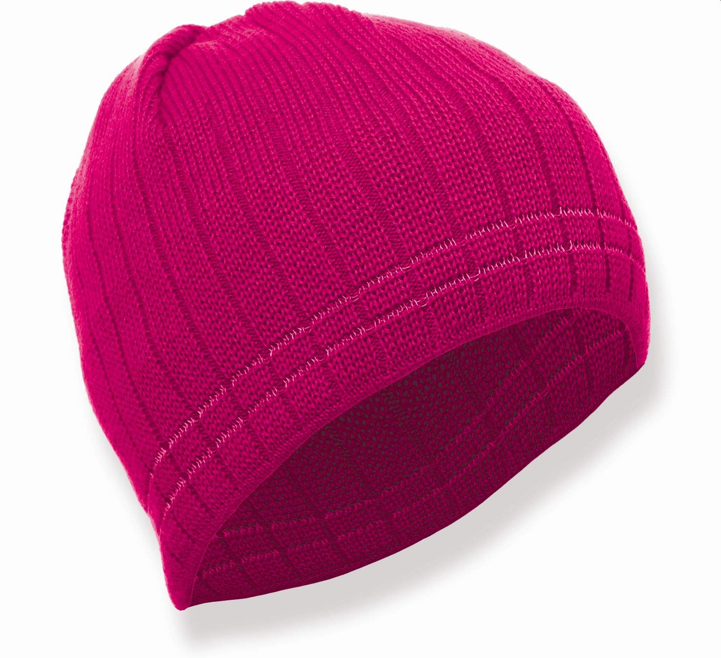 Matt Knitted Windstopper Reflex Hat with, Men, fuchsia