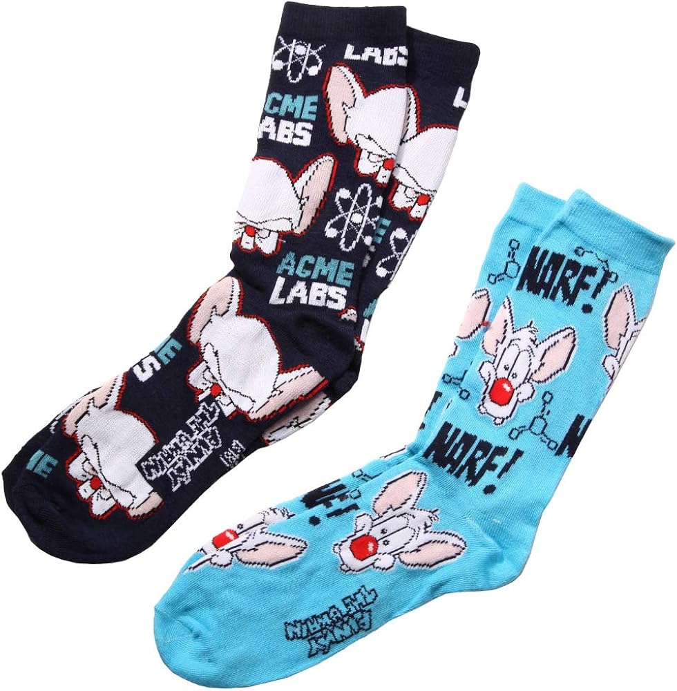 Pinky & the Brain Acme Labs/Narf! 2-pack Adult Crew Socks
