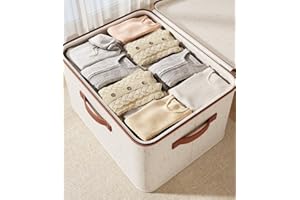 Fabric Storage Box with Zipper Closure Portable Handle for Home Organizing Closet Desk Travel Multipurpose Sturdy Structured 