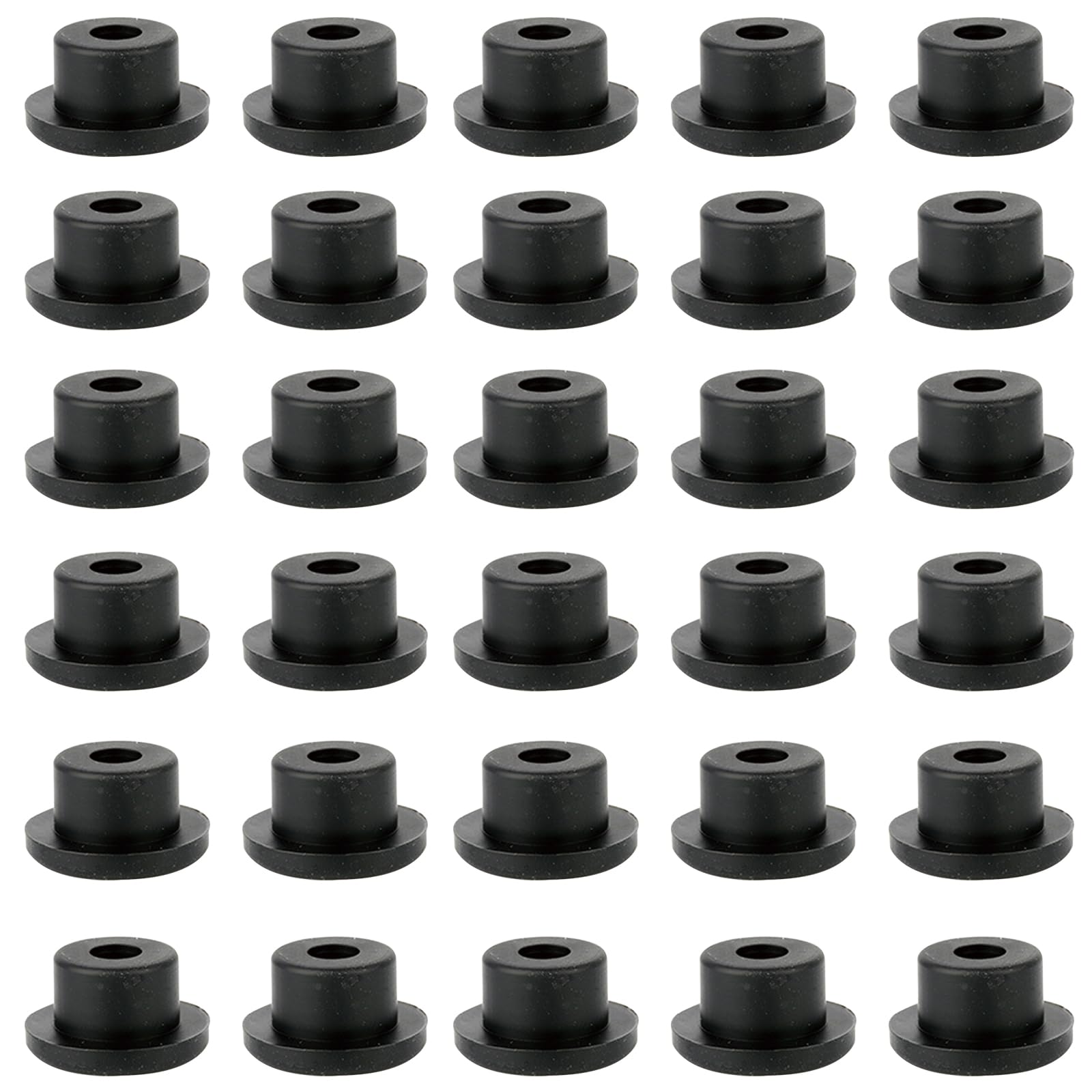 30 Pcs Silicone Stoppers, 11mm Round Hole Plugs, Black Silicone Plugs, Insert End Caps for Bottle Jar Furniture