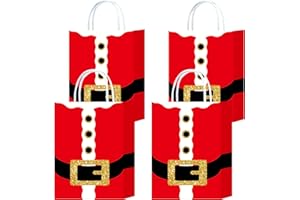 W WINTMING 12PCS Christmas Gift Bags with Handles Xmas Party Favors Bags Small Christmas Goodie Bag Holiday Paper Bag Gift Wrapping