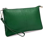 YALUXE Genuine Leather Wristlet Handbags Purses Cell Phone Pocket Clutch Wallet Crossbody Bags for Women