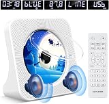 KOVCDVI CD Player Bluetooth 5.0 Desktop Speakers FM Radio USB AUX Remote view 2