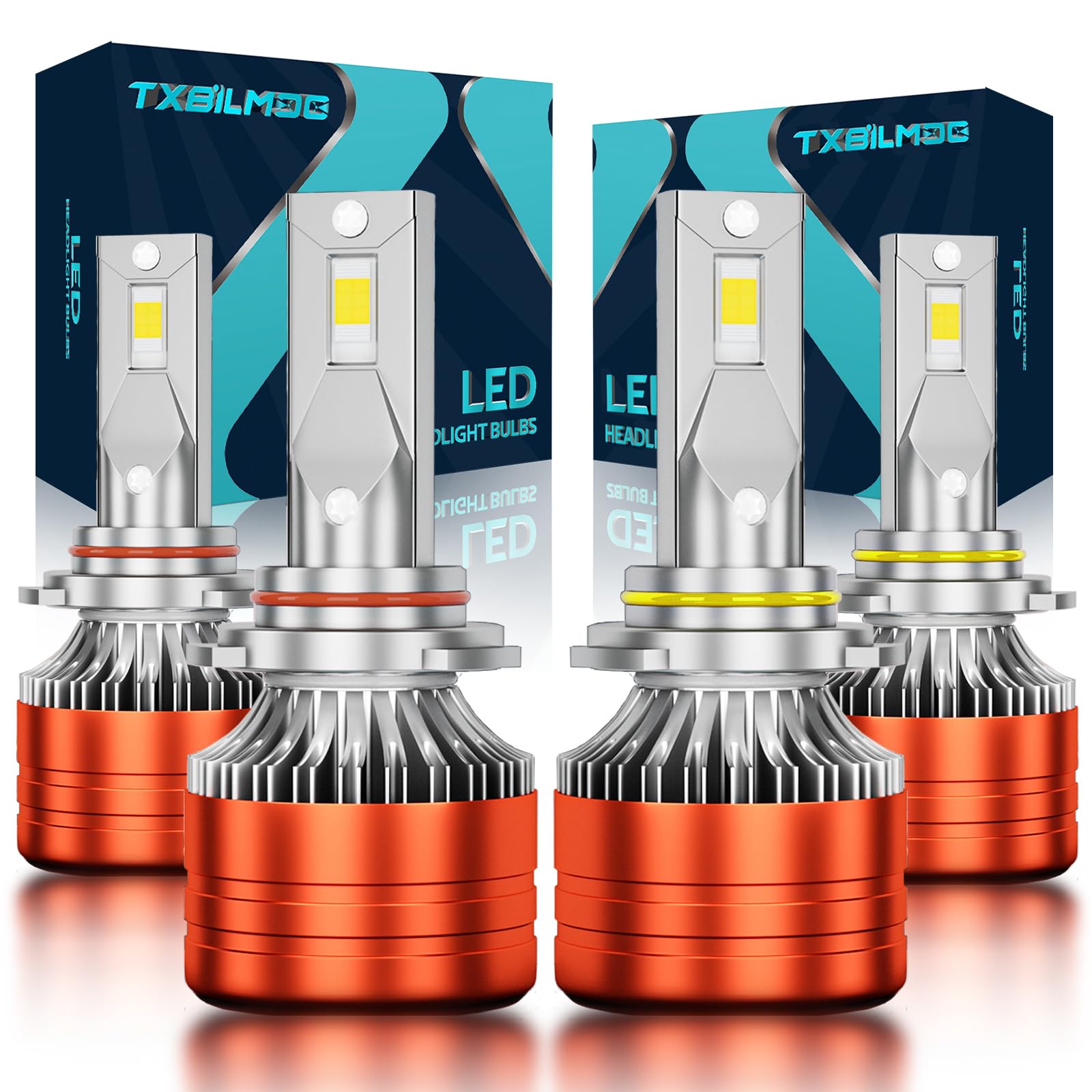 Photo 1 of TXBILMOO Compatible for Honda Civic 2004 2005 2006 2007 2008 2009 2010 2011 2012 2013 2014 2015, 9005 9006 High Low Beam Light Bulbs combo, 6500K White with Cooling Fan, Plug and Play, Pack of 4