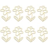 PandaHall 10pcs Open Back Bezel Charms Epoxy Resin Pressed Flower Blank Light Gold Petal Flower Frame Hollow Pendants for UV Resin Jewelry Making Choker Earrings Necklace Bracelet DIY Crafts