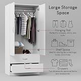 Vida Designs Riano Wardrobe 2 Door 2 Drawer White 170H x 76W x 53D view 4
