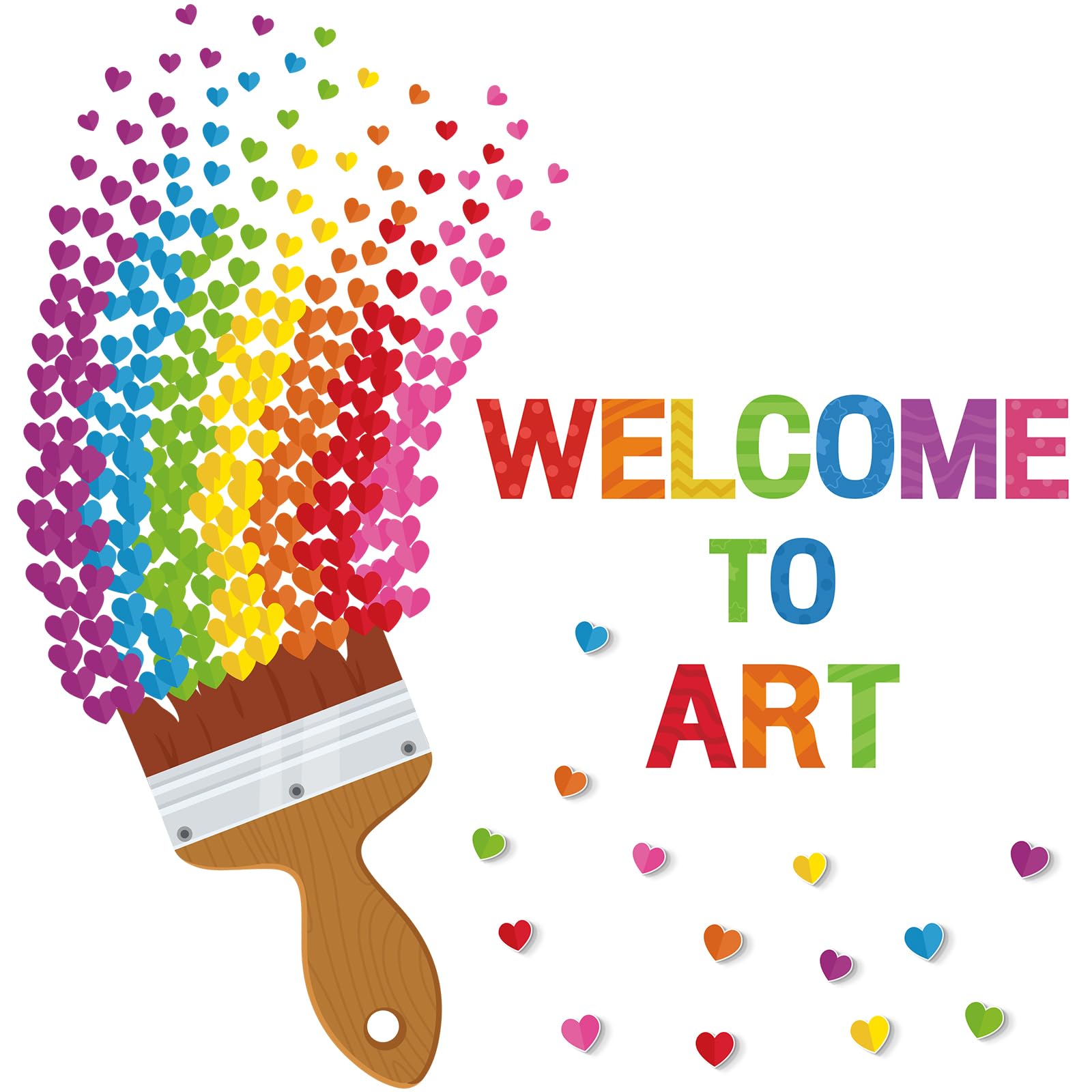 Photo 1 of Epakh Welcome to Art Bulletin Board Set Welcome to Art DIY Classroom Decorations 3D Paper Cutouts for Back to School Preschool Elementary Summer Window Chalkboards Wall Door Decor
