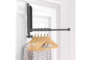 Drying Rack Clothes Foldable, Home Organization, 7.08 to 12.98 Inch Adjustable Clothes Drying Rack, Over Door Hanger Laundry 