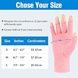 AovYoo 2 Pairs Fingerless Arthritis Compression Gloves Pink S view 6