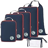 Cipway Compression Packing Cubes, Ultralight Luggage Organizer Bags with Laundry Bags and Clear Toiletries Bag,Travel Essentials for Carry on Suitcase (6 Piece,Blue)