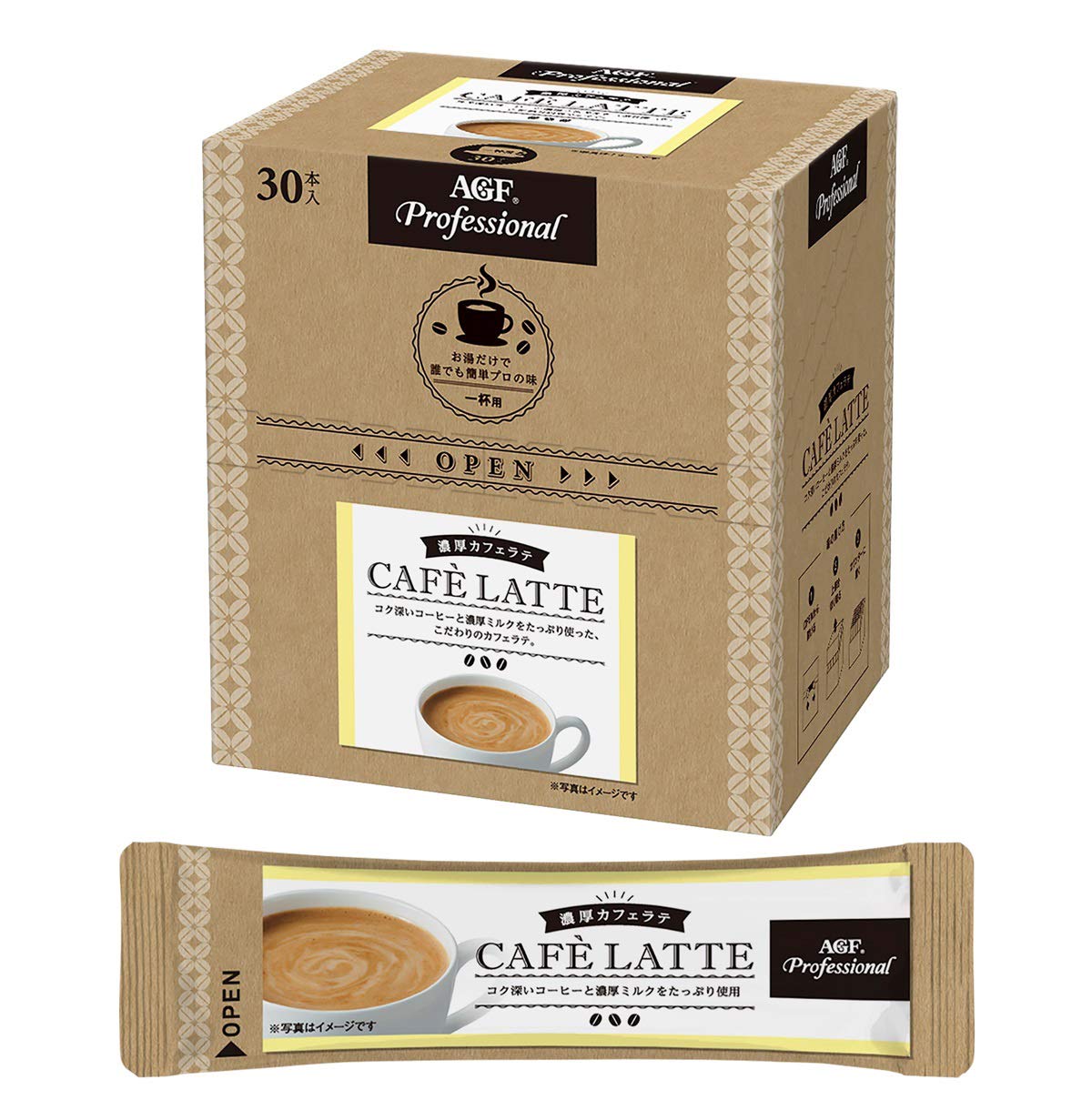 AGF プロフェッショナル 濃厚カフェラテ1杯用 30本 【 スティックコーヒー 】商品画像