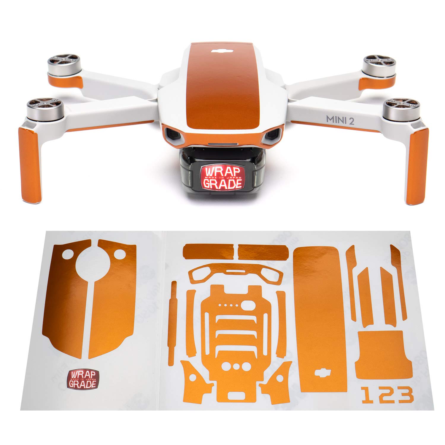 Wrapgrade Skin Compatible with DJI Mini 2 | Accent Color (BUTTERFLY COPPER)