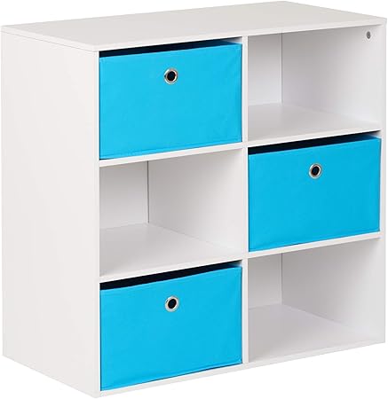 kids storage unit with boxes