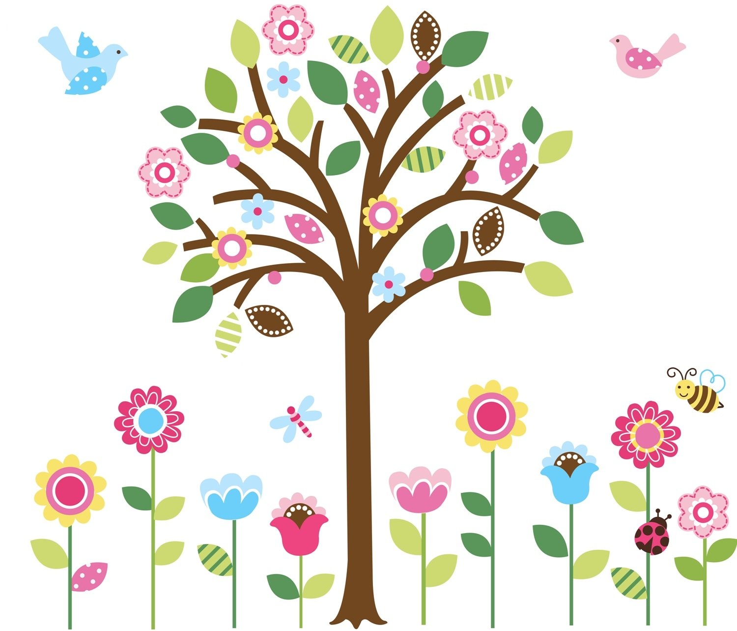 Garden Flowers Baby Nursery Peel & Stick Wall Sticker