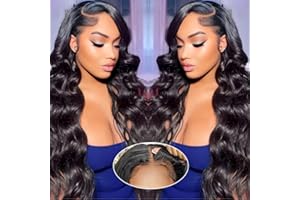 KBG Glueless Wigs Human Hair Pre Plucked Pre Cut Ready To Go Wig 5x5 HD Lace Closure Wigs Human Hair 200 Density Body Wave Lace Front Wigs for Women (Natural Black Color, 22 Inch)