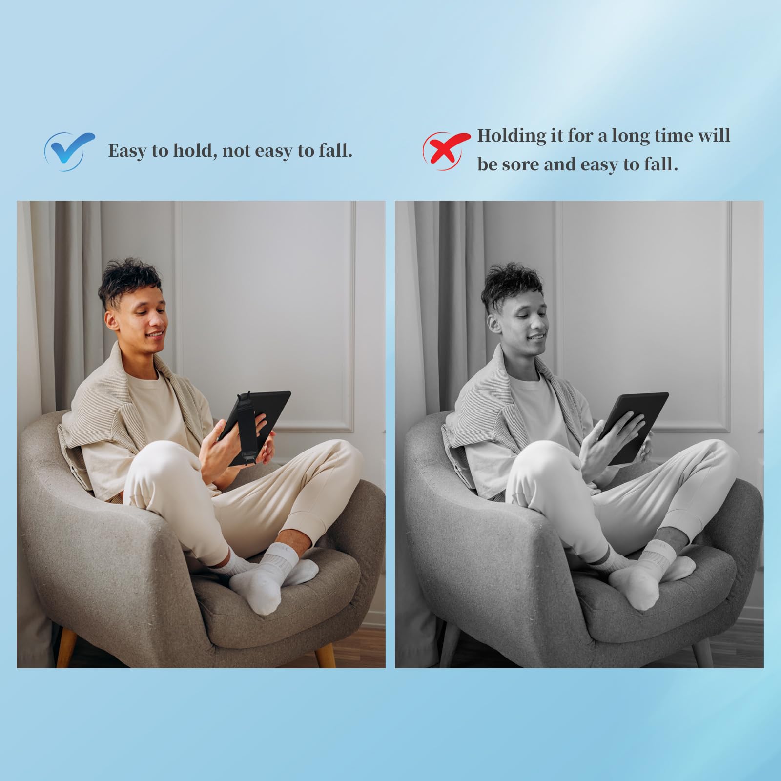 Gowjaw Hand Strap Holder for Fire Tablet, Handle Grip for eReaders - Kindle/Kobo/Voyager/Lenovo/Sony