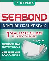 Seabond Denture Fixative Seals Uppers 15 Count Soft Adhesive Cushions