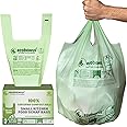 ECOBEWUS 2.6 Gallon 100% Compostable Bags Handle Tie (110 Bags) Small Disposable Compost Trash Bags Food Scrap Garbage Bags US BPI Certified TUV OK Compost Home Certified Meeting ASTM D6400 (110 ct.)