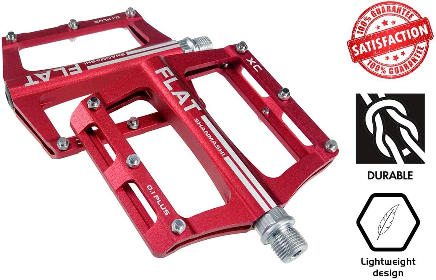 SG Dreamz Mountain Bike Pedals - 9/16" Lightweight and Durable Flat Platform Aluminum Alloy Cycling Pedal with Advanced DU Bearings Technologies for BMX Road MTB Bicycle