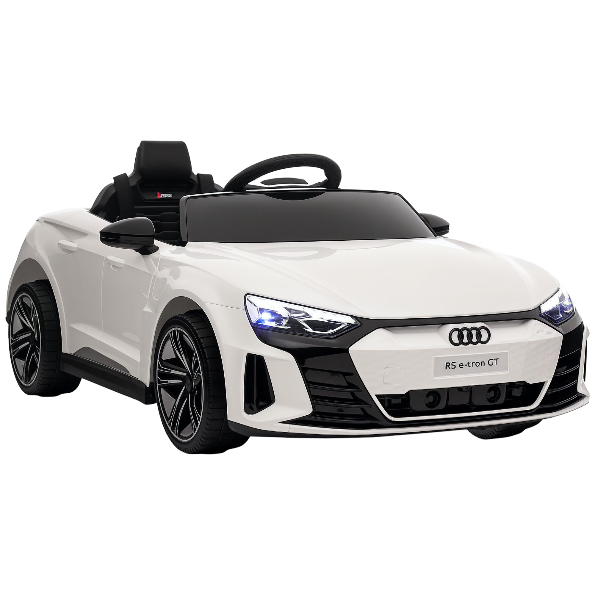 Aosom Licensed Audi RS e-tron GT 12V Ride On Car Truck for Kids, Electric Car Ride On Vehicle w/Parent Remote Control, Music, Lights, for Toddlers, White