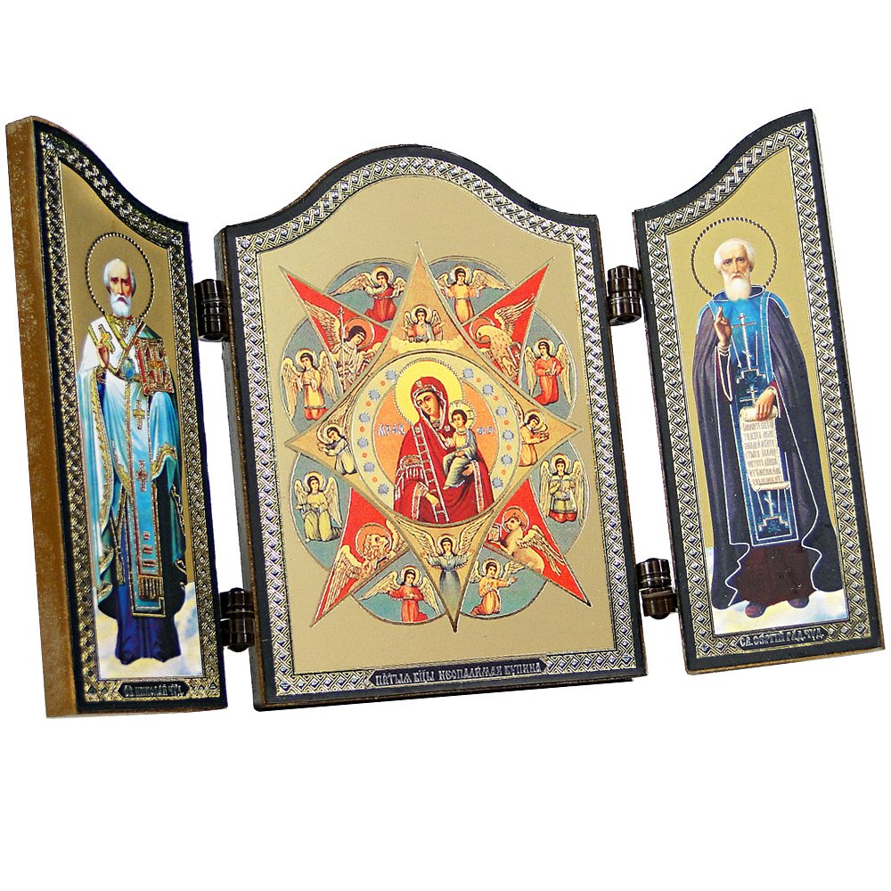 NKlaus 1417 GM of the Incombustible Bush Icon Triptych Neopalimaja Kupina — image 1