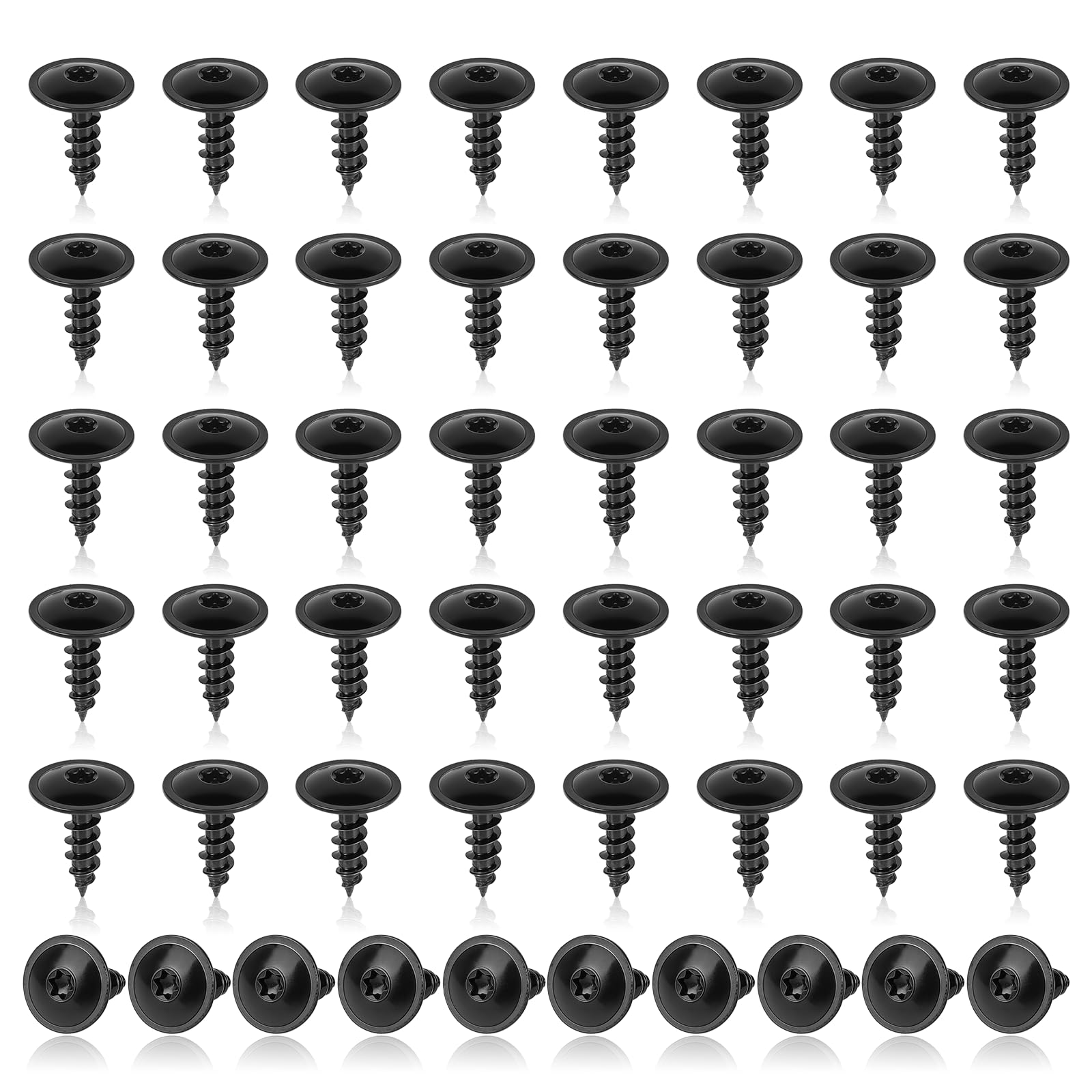 50 PCS Black Self Tapping Screws,Wafer Head Self Tapping Screws for Plastic M5 X 16mm Carbon Steel Drilling Screw Self Drilling Screw Truss Head Self Drilling Screws for Sheet Metal,Aluminum, Wood